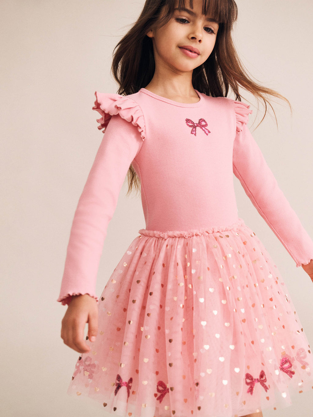 Huxbaby Sequin Bow Tulle Dress