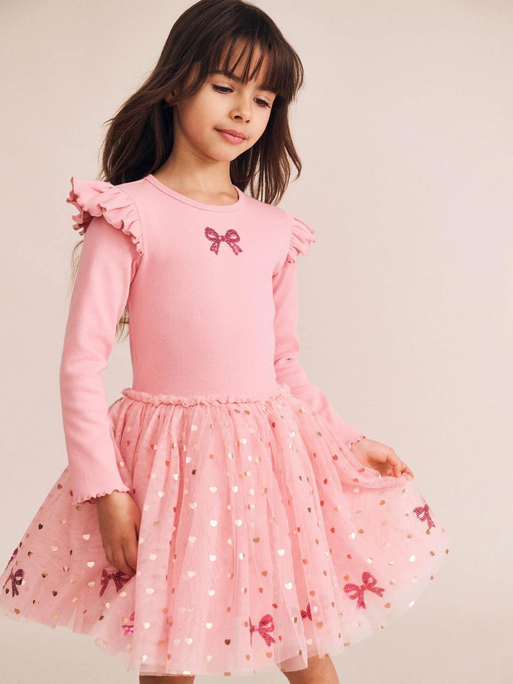 Huxbaby Sequin Bow Tulle Dress
