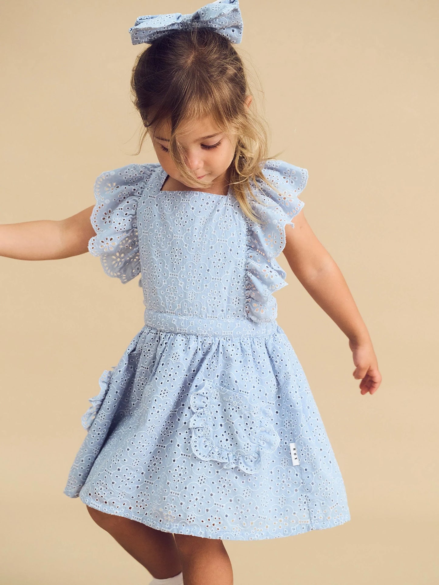 Huxbaby BRODERIE RUFFLE DRESS