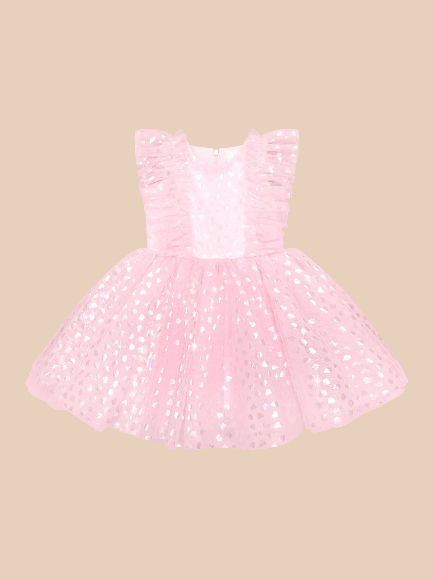 Huxbaby PRINCESS GLITTER HEARTS DRESS