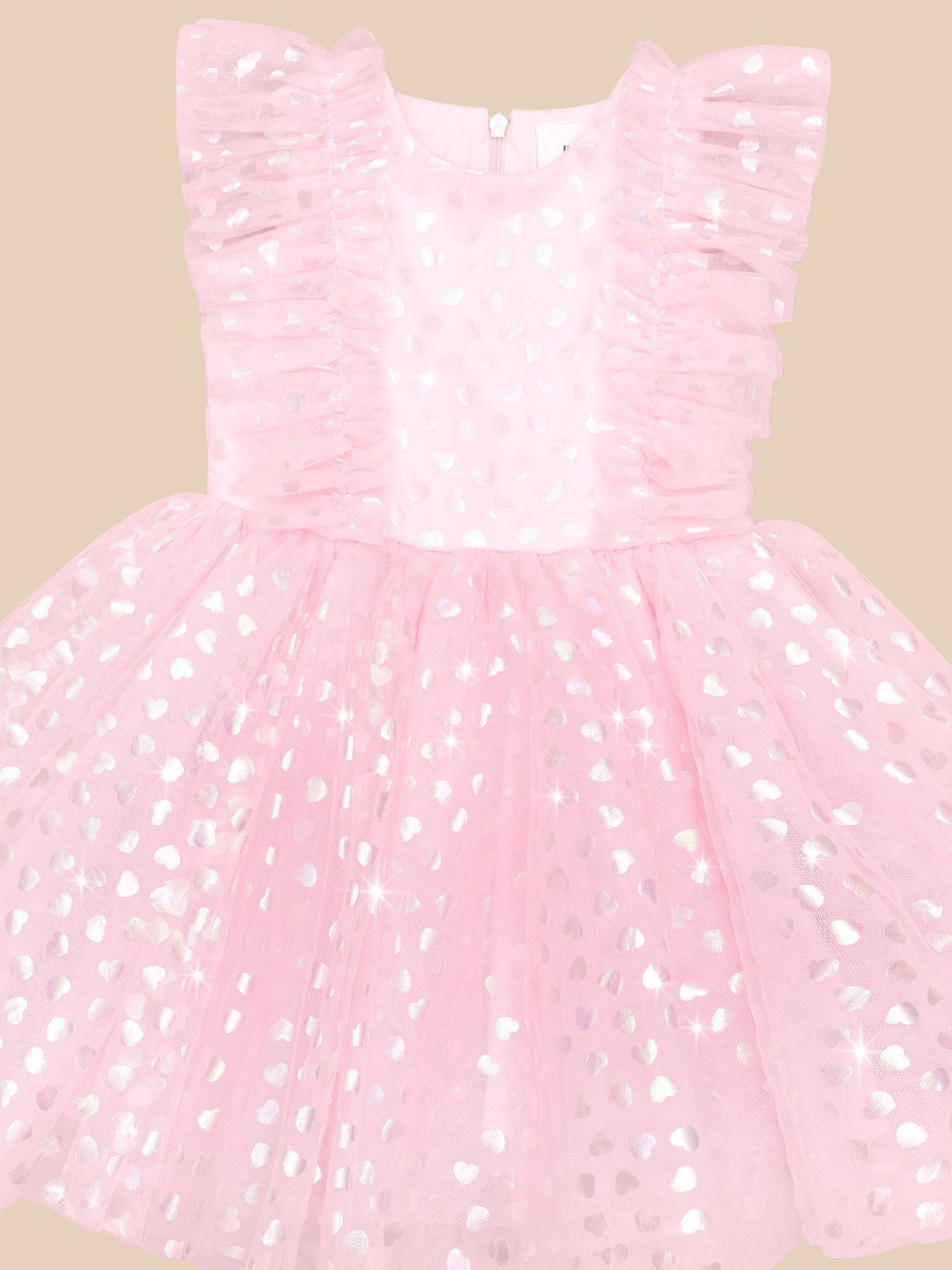 Huxbaby PRINCESS GLITTER HEARTS DRESS