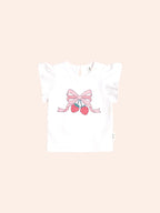 Huxbaby Strawberry Bow Frill Tee