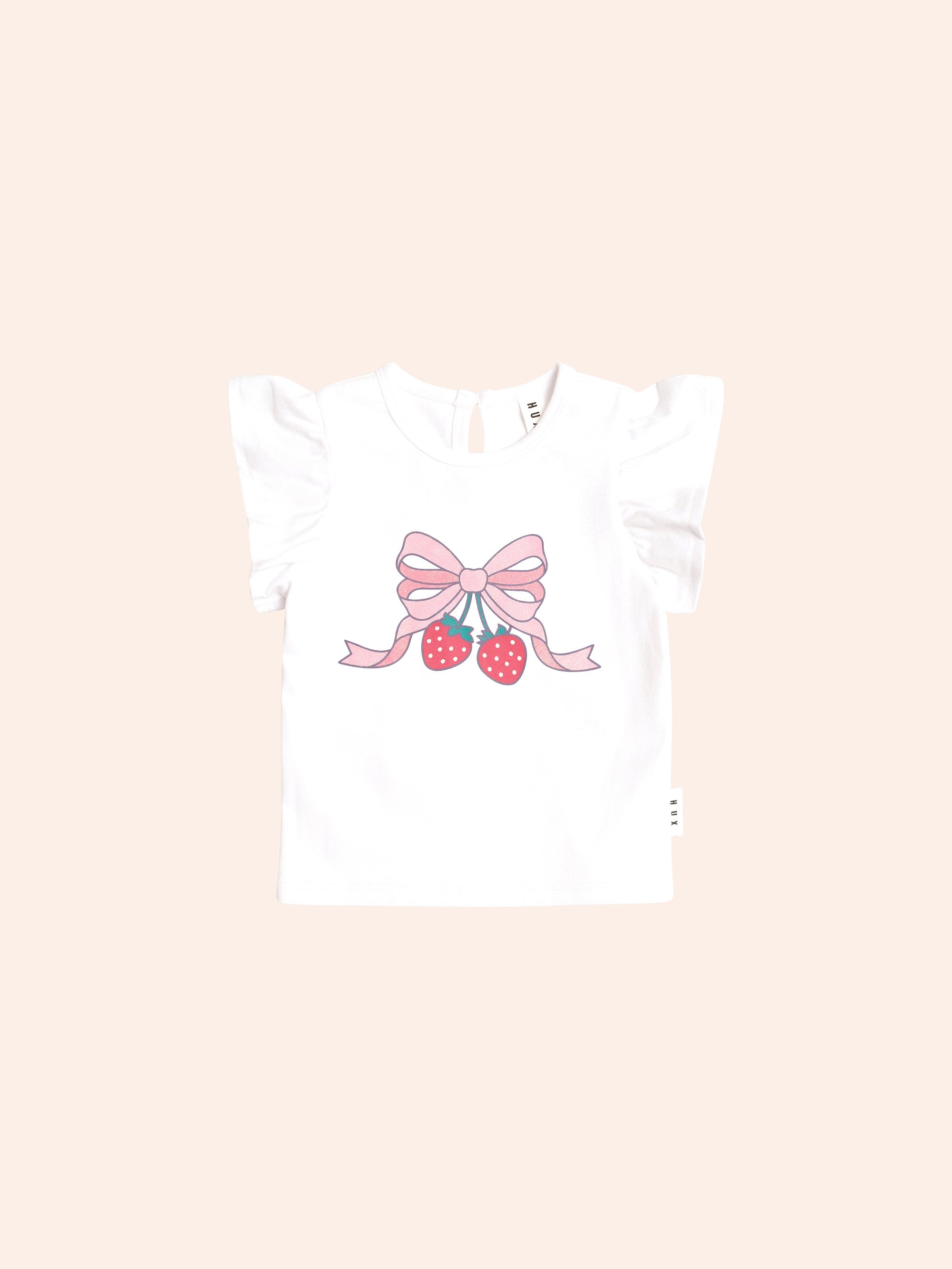 Huxbaby Strawberry Bow Frill Tee