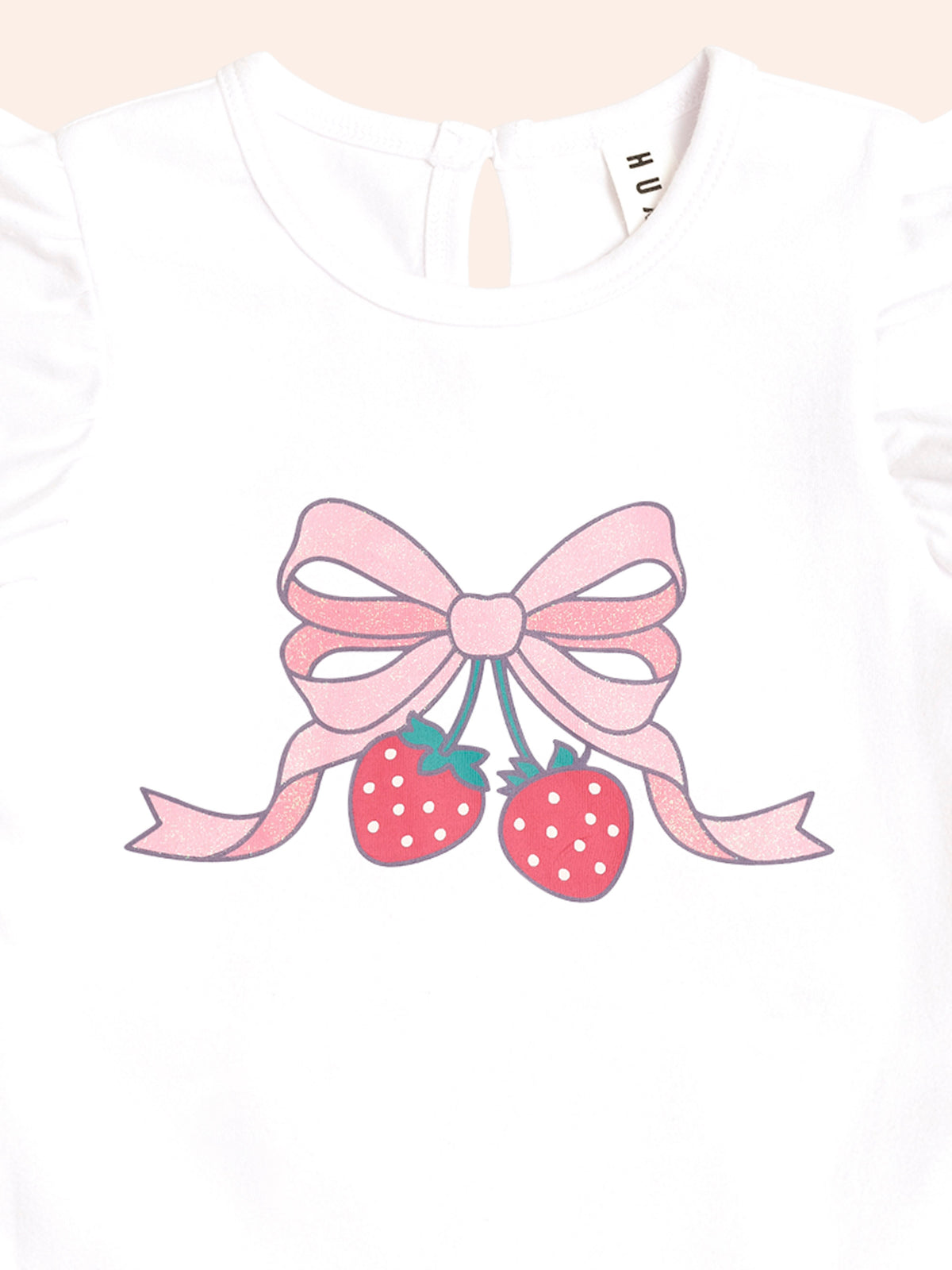 Huxbaby Strawberry Bow Frill Tee