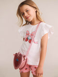 Huxbaby Strawberry Bow Frill Tee