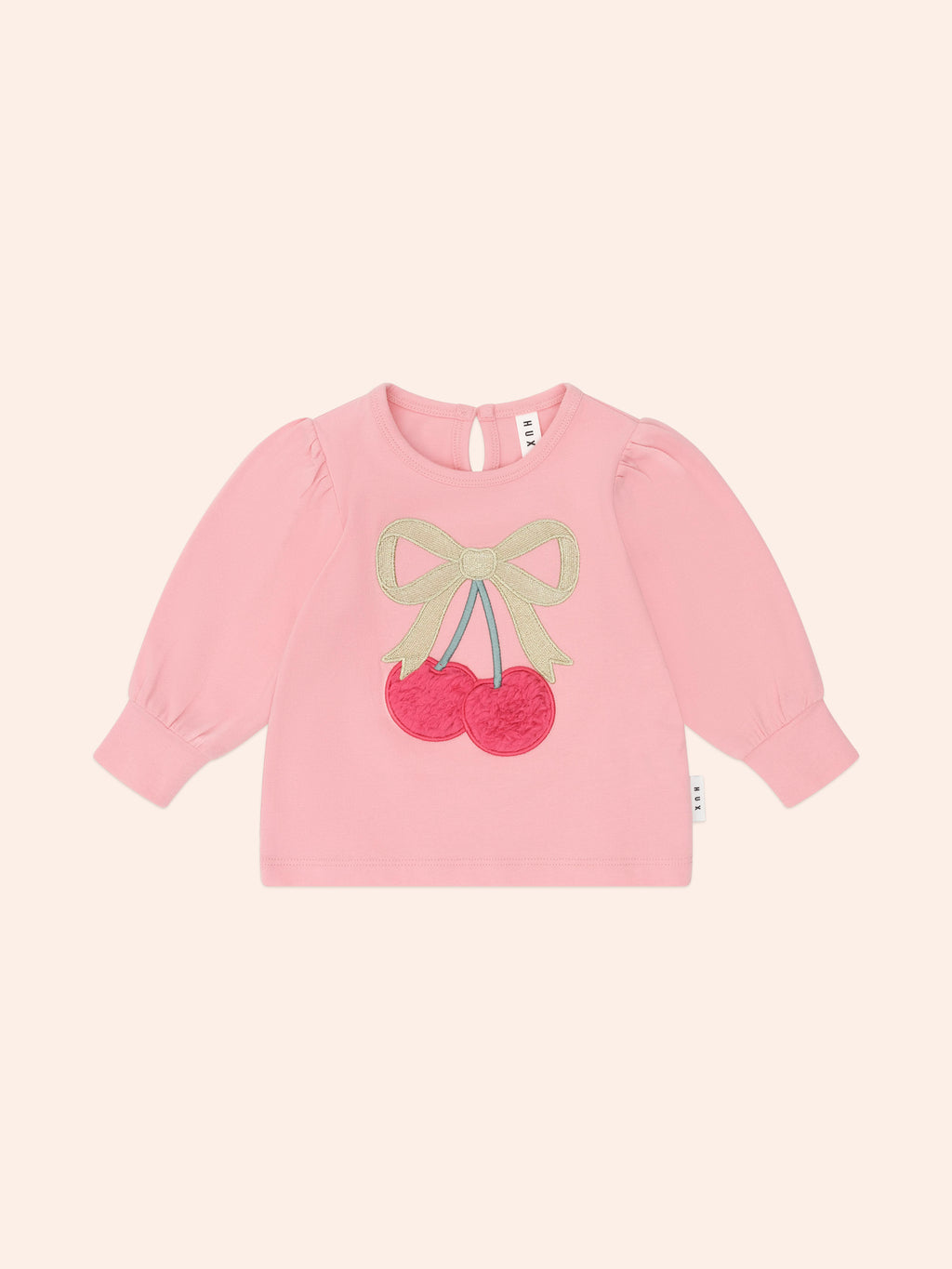 Huxbaby Cherry Bow Puff Sleeve Top