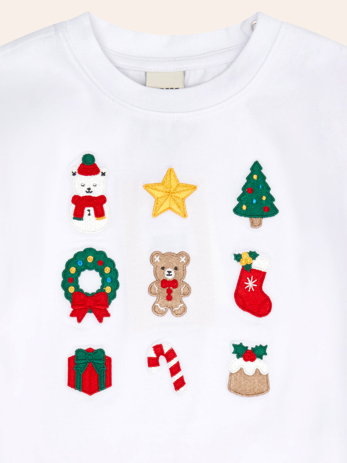 Huxbaby Xmas Time Embroidered Short Sleeve Tee