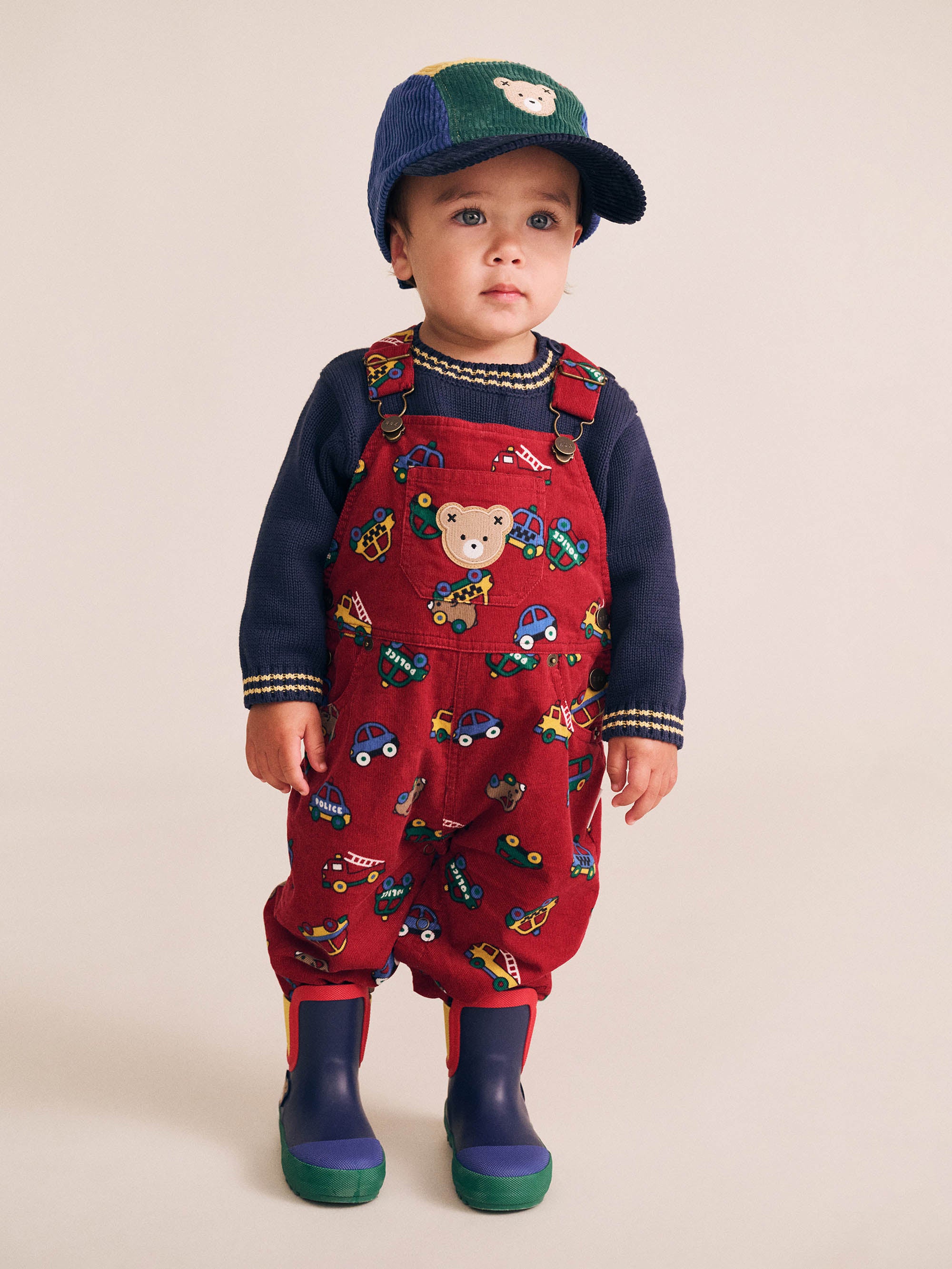 Huxbaby Vroom Vroom Cord Overalls