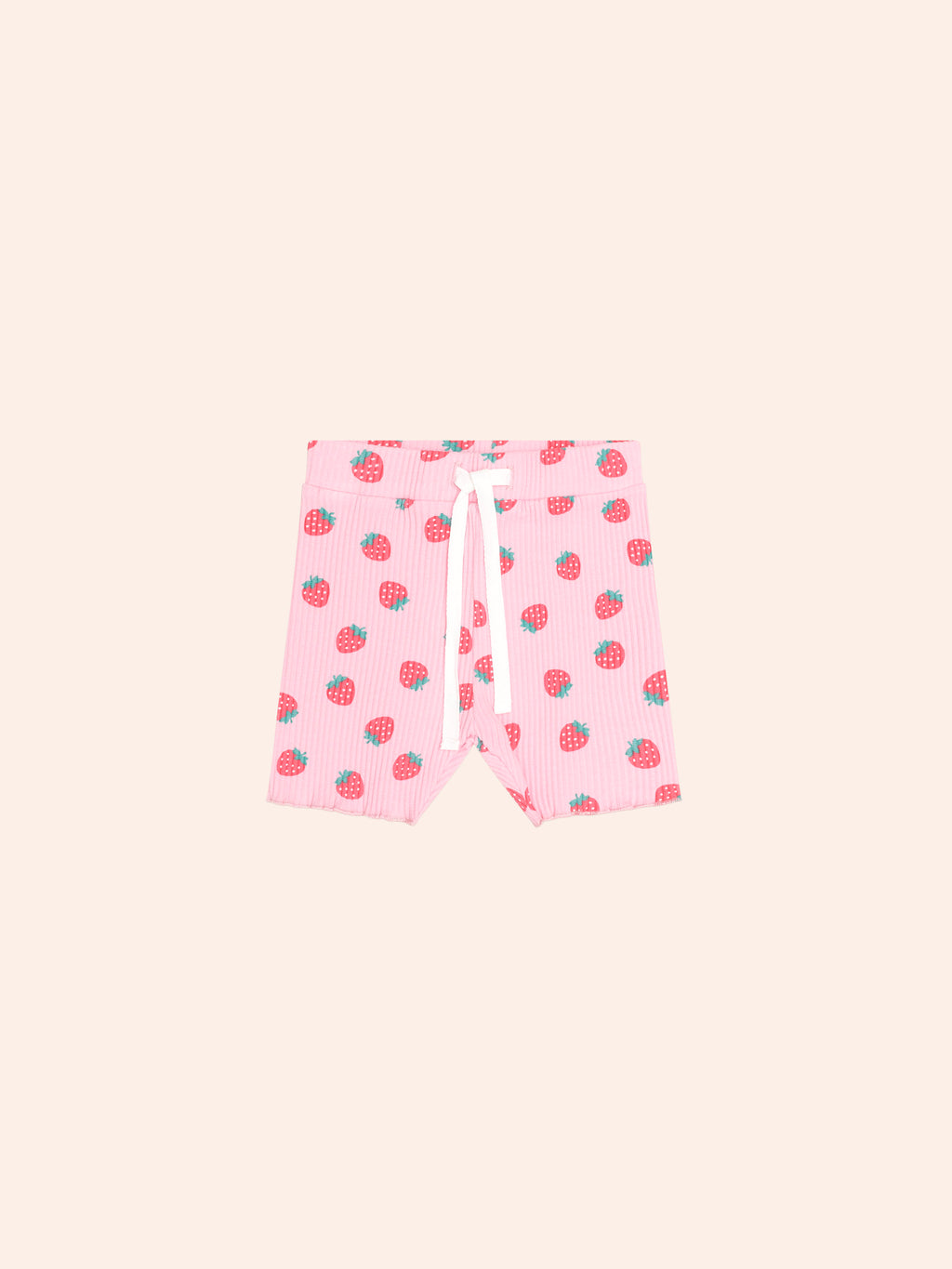 Huxbaby Strawberry Print Rib Bike Shorts