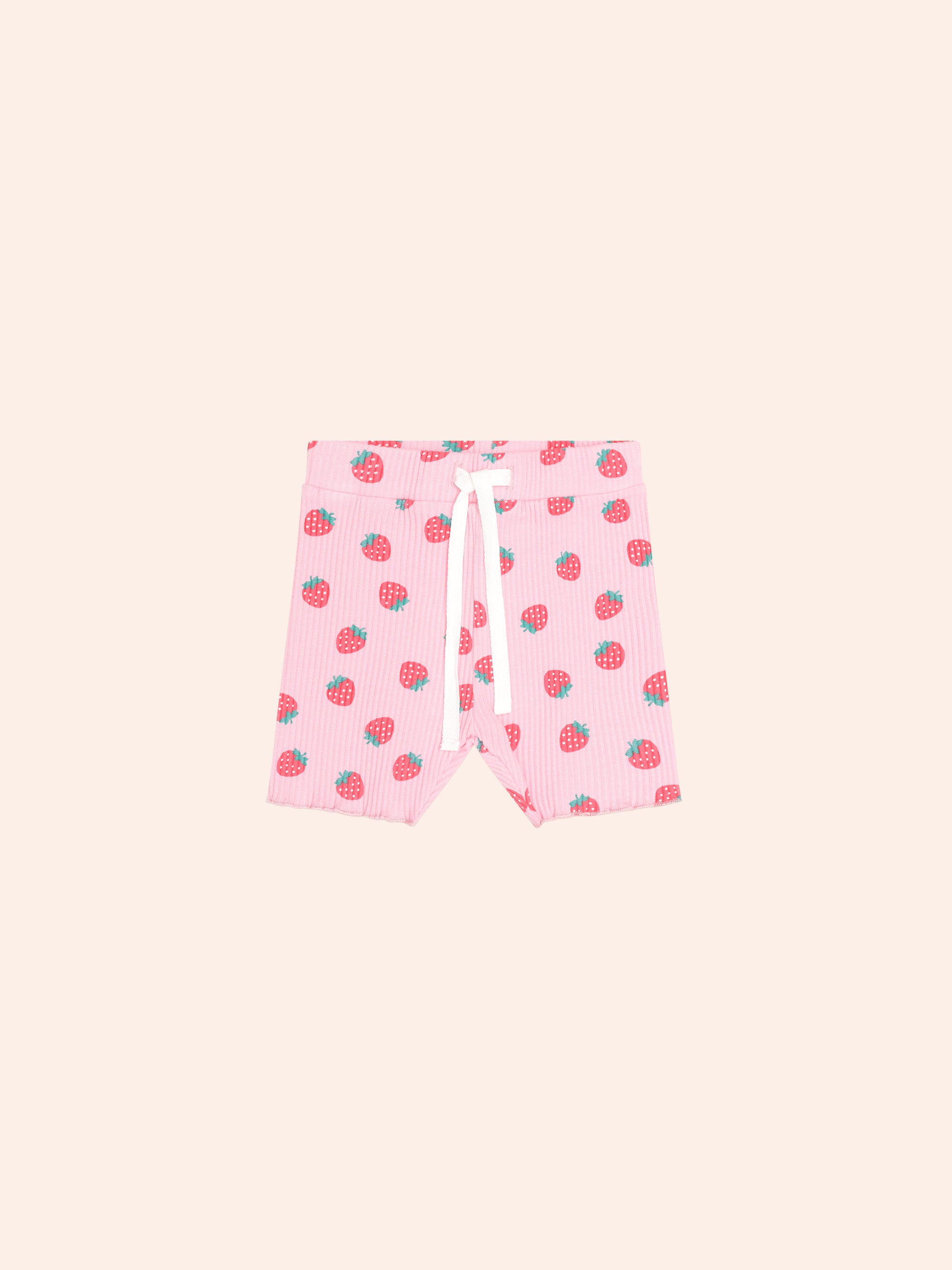 Huxbaby Strawberry Print Rib Bike Shorts