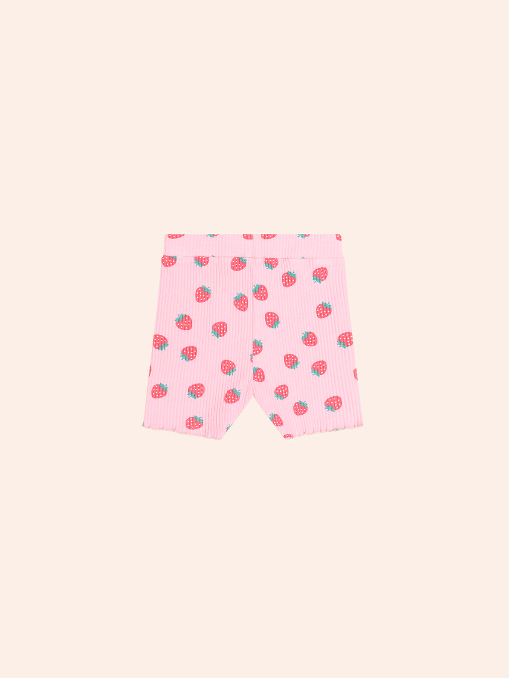 Huxbaby Strawberry Print Rib Bike Shorts