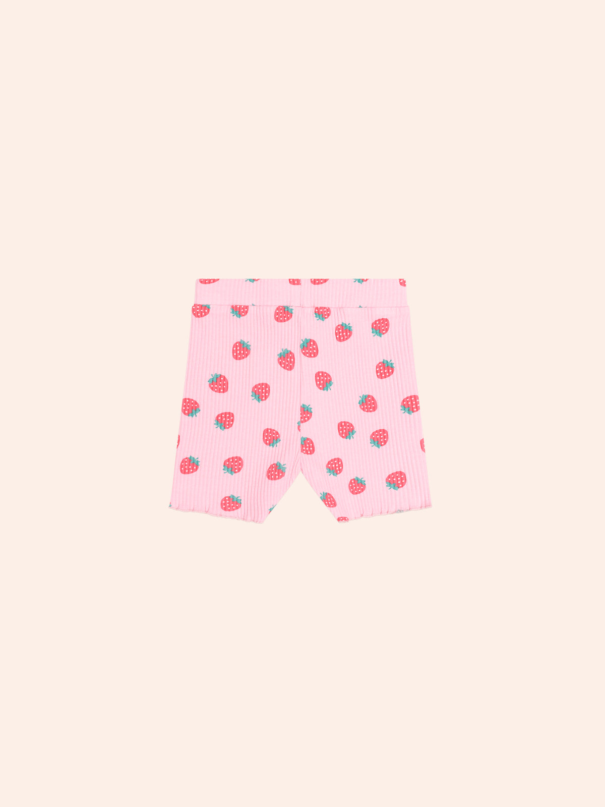 Huxbaby Strawberry Print Rib Bike Shorts