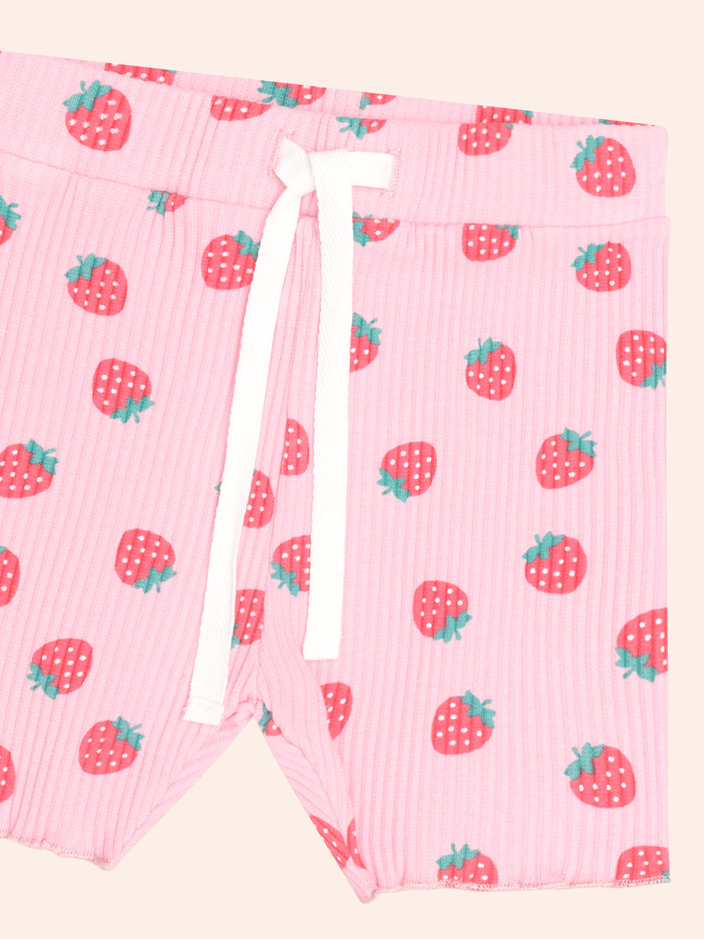 Huxbaby Strawberry Print Rib Bike Shorts