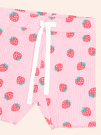 Huxbaby Strawberry Print Rib Bike Shorts