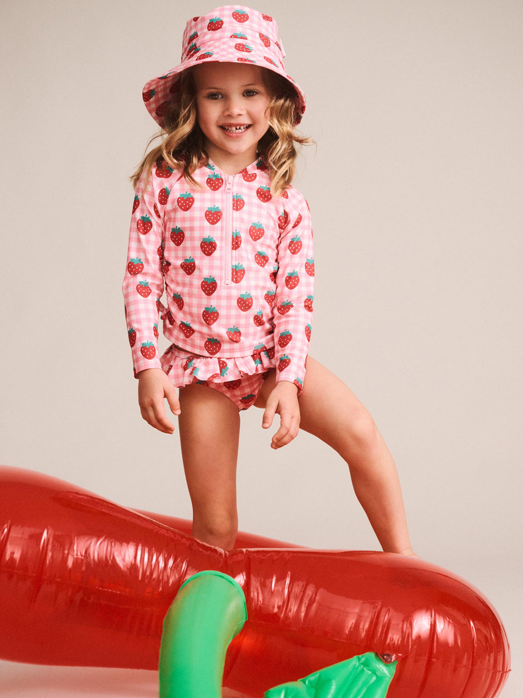 Hubaby Strawberry Check Swim Hat