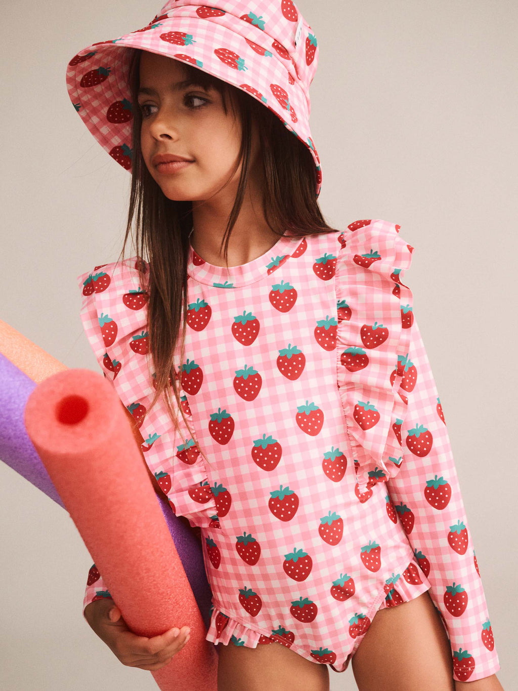 Hubaby Strawberry Check Swim Hat