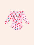 Huxbaby Strawberry Check Frill Swimsuit