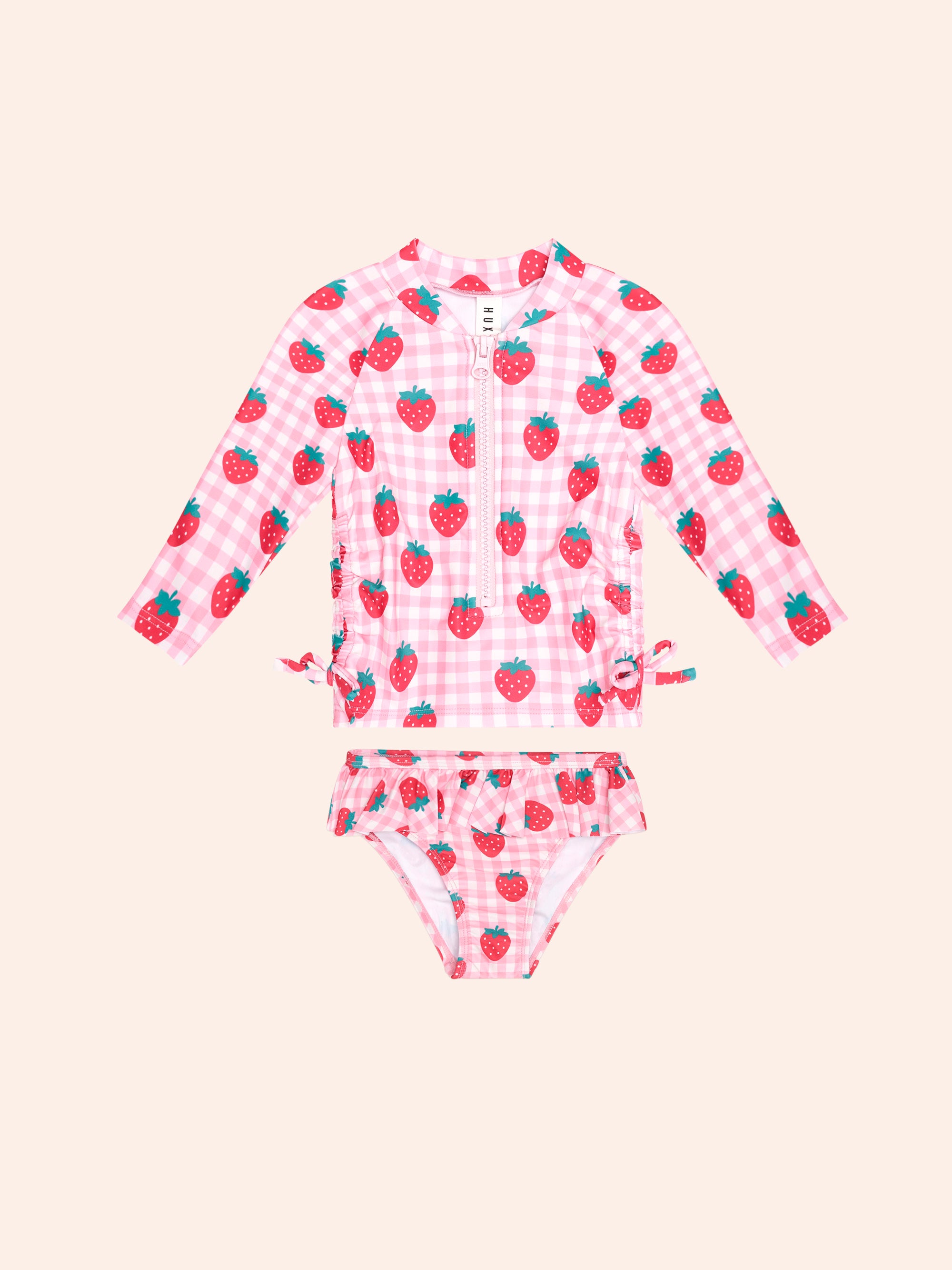 Huxbaby Strawberry Check 2 Piece Swim Set