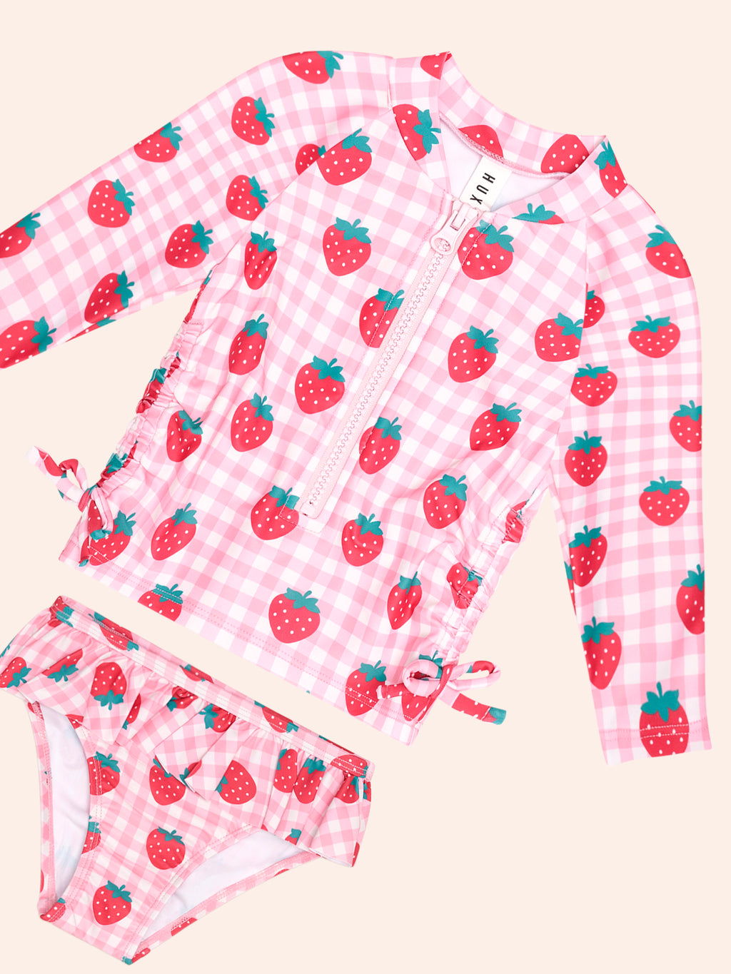 Huxbaby Strawberry Check 2 Piece Swim Set