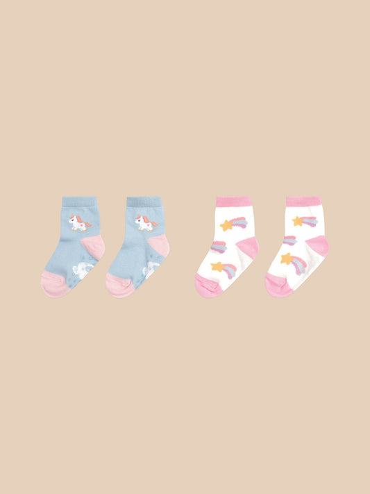 Huxbaby Rainbow Unicorn 2PK Socks