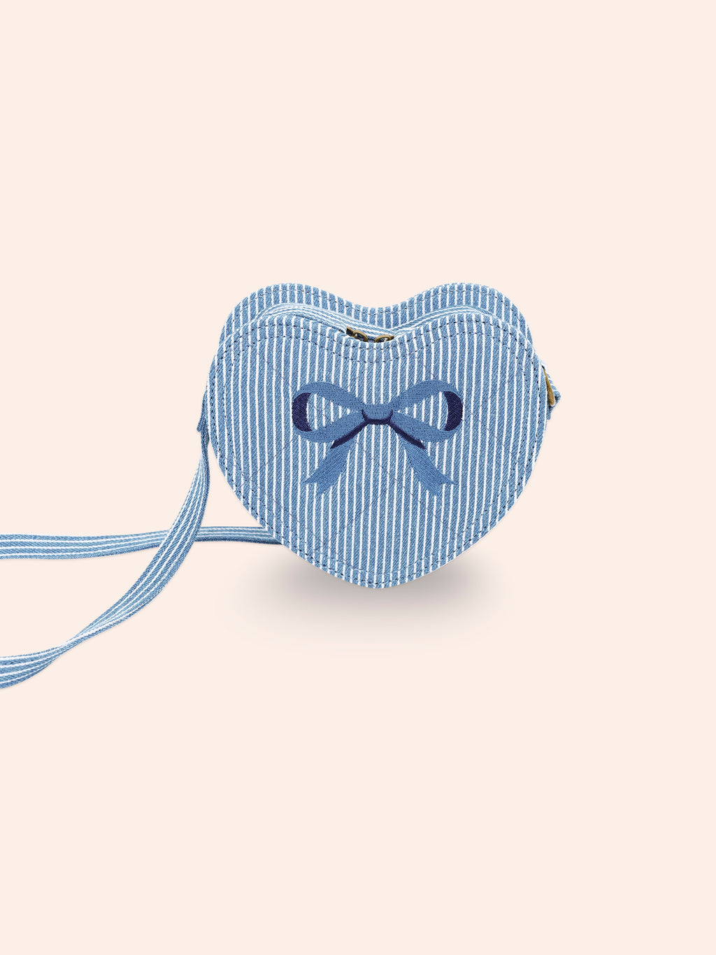 Huxbaby Stripe Denim Bow Heart Handbag