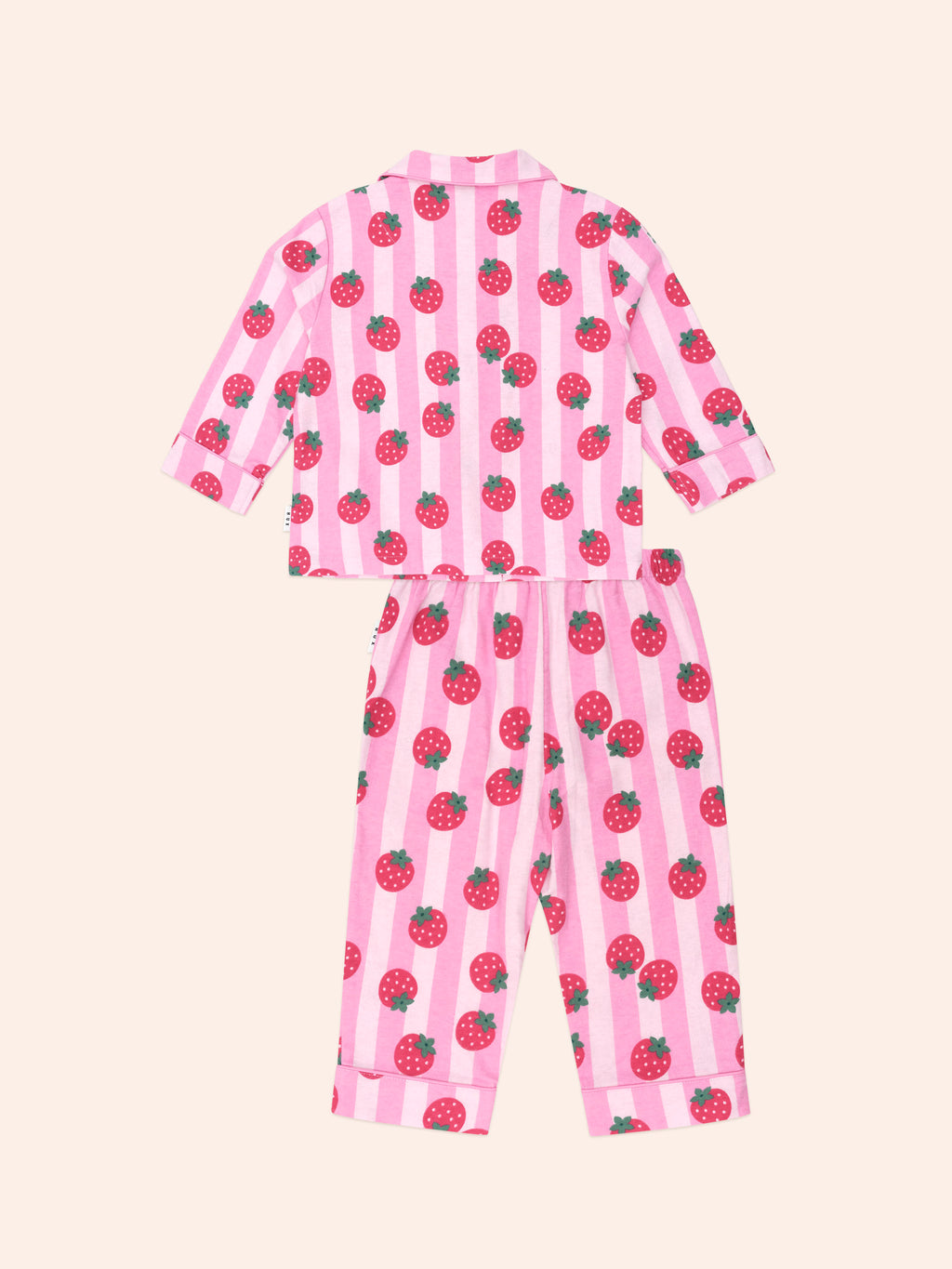 Huxbaby Strawberry Fields Forever Stripe Flannel PJ Set