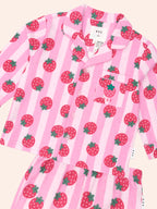 Huxbaby Strawberry Fields Forever Stripe Flannel PJ Set