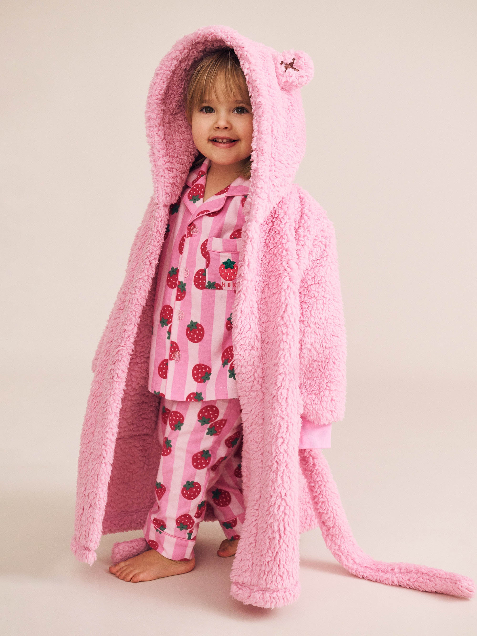 Huxbaby Strawberry Fields Forever Stripe Flannel PJ Set