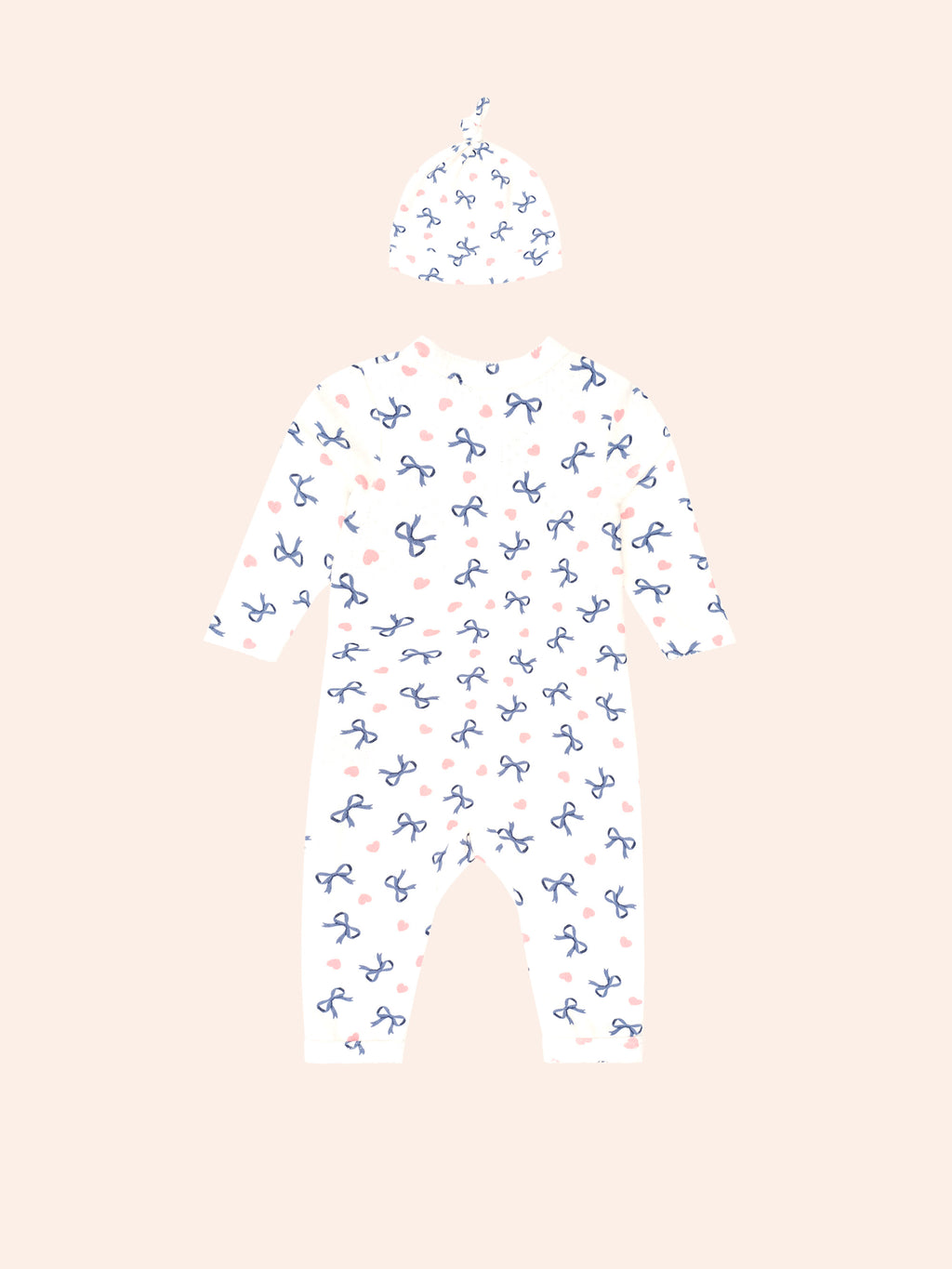Huxbaby My First Hux Hearts and Bows Newborn Romper
