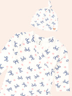 Huxbaby My First Hux Hearts and Bows Newborn Romper