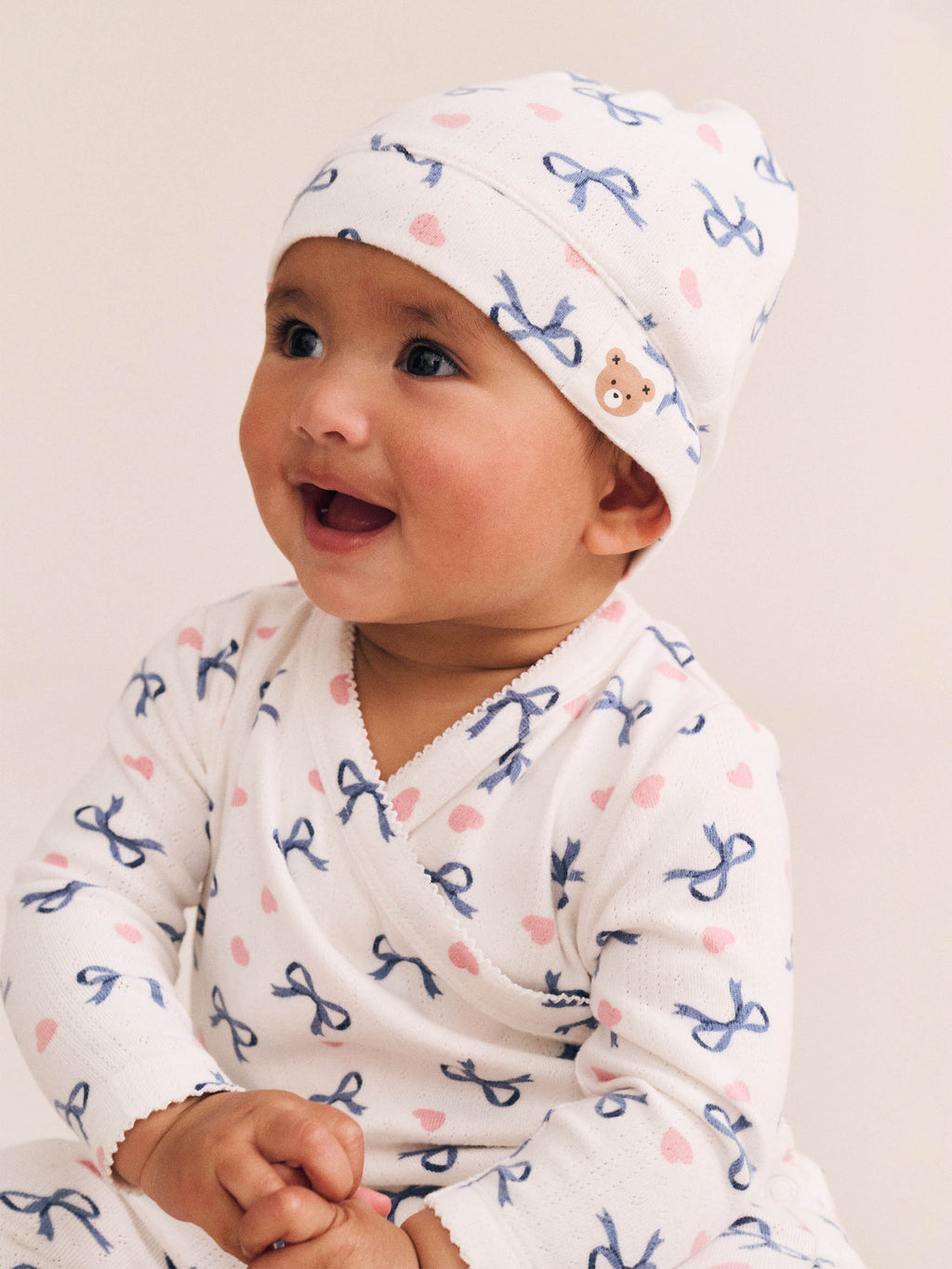 Huxbaby My First Hux Hearts and Bows Newborn Romper