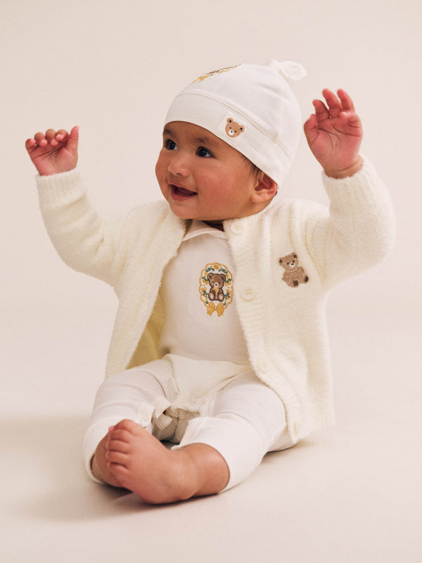 Huxbaby My First Hux Almond Milk 4pc Boucle Newborn Set