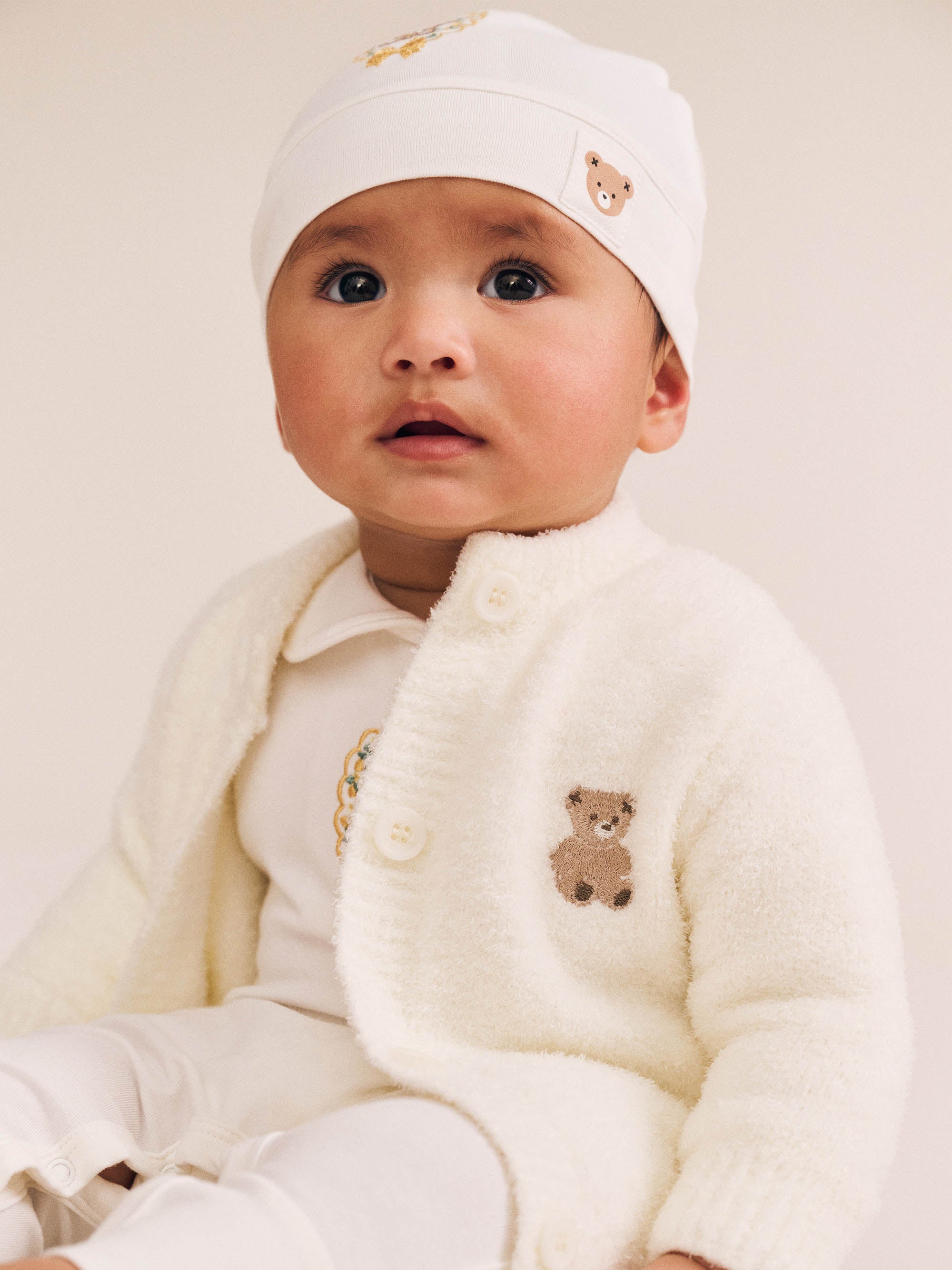 Huxbaby My First Hux Almond Milk 4pc Boucle Newborn Set