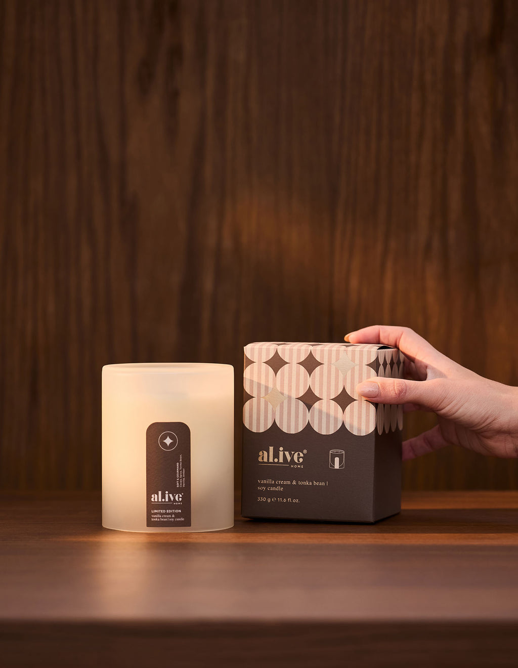 Al.ive Body Vanilla Cream & Tonka Bean Soy Candle