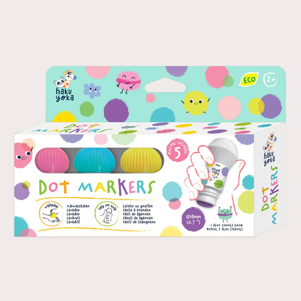 Haku Yoka Dot Markers / 5 Pack Pastel