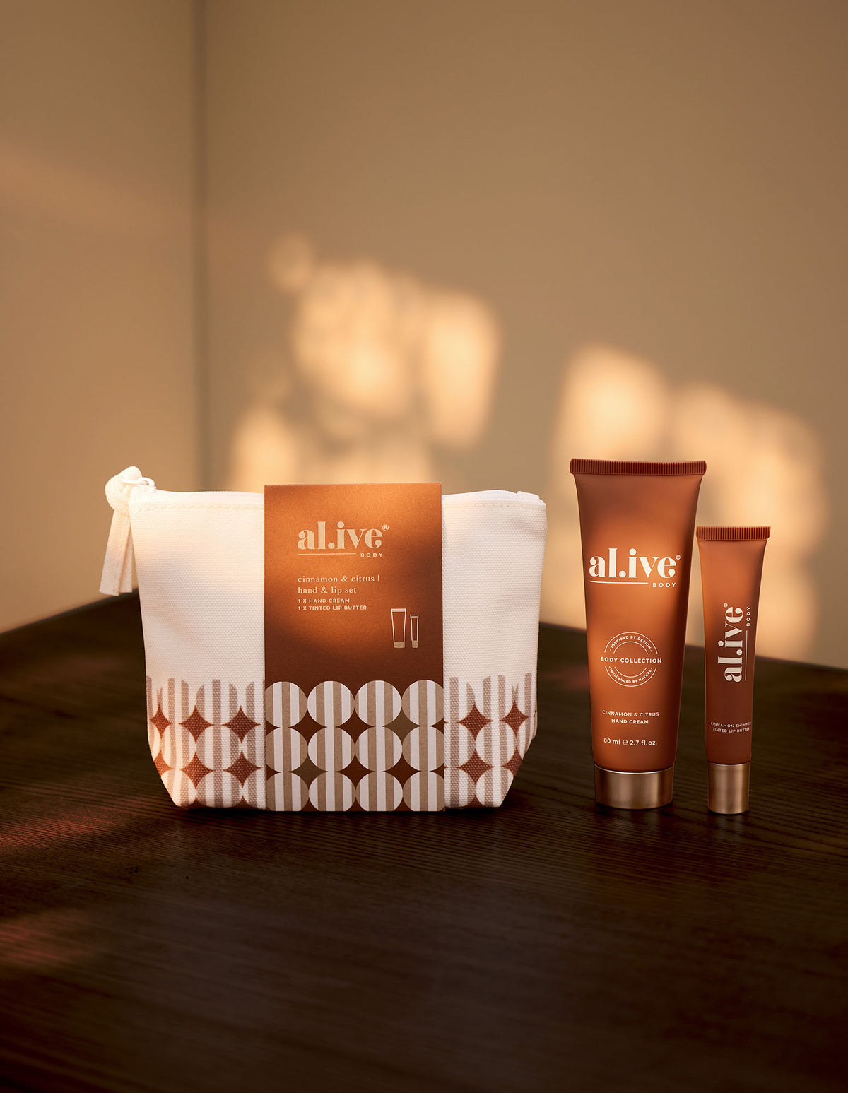 Al.ive Body Cinnamon & Citrus Hand & Lip Set