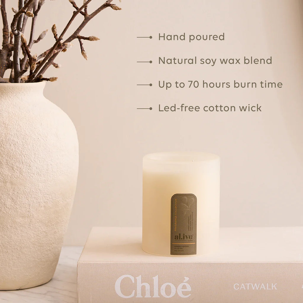 Al.ive Body Soy Candle- Green Pepper & Lotus