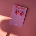 Emeldo Estelle Flower Earrings || Pink & Red