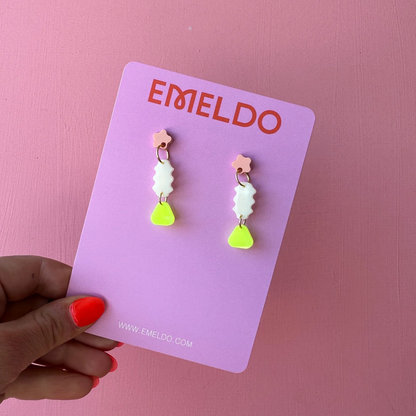 Emeldo Popsicle || Peach, Cream & Neon Yellow