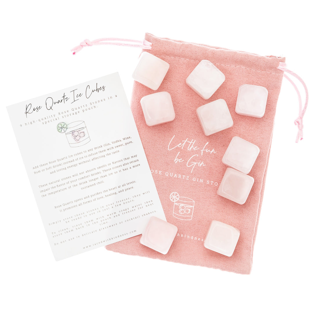 Laced with Kindness Rose Quartz Mixer Stones