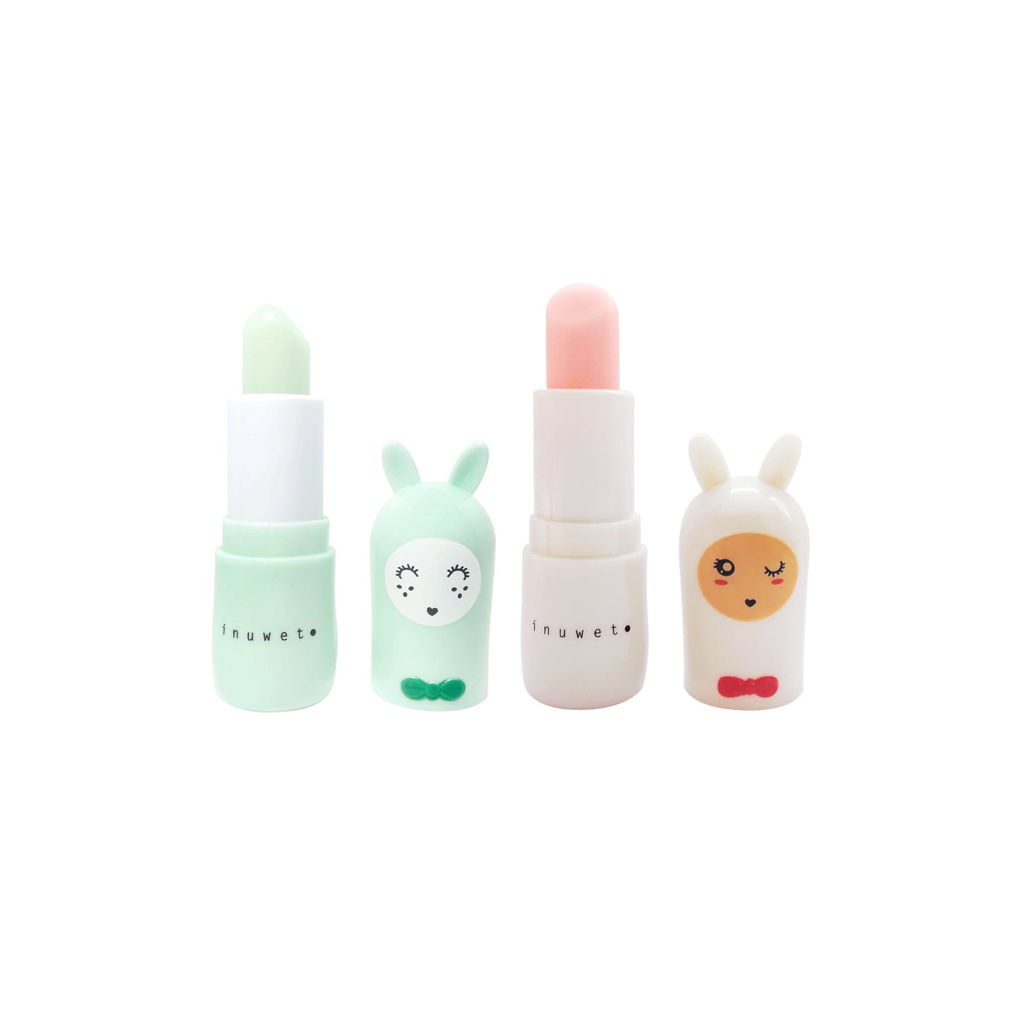 INUWET LIPBALM BUNNY DUO - APPLE & COTTON CANDY