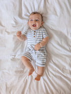 Aster and Oak Blue Stripe Rib Shorts