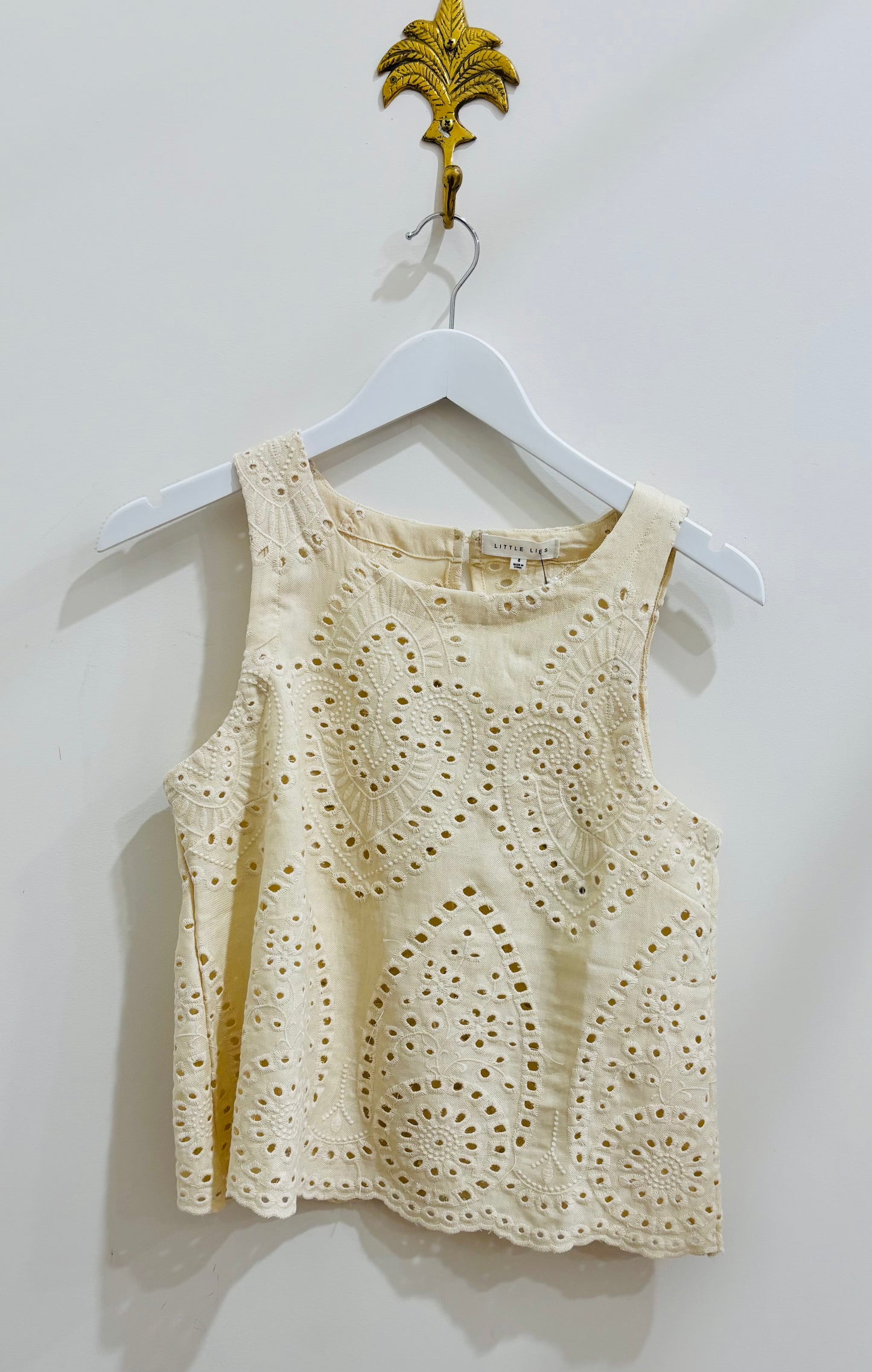 Little Lies - Pipa Broderie Top - Cream