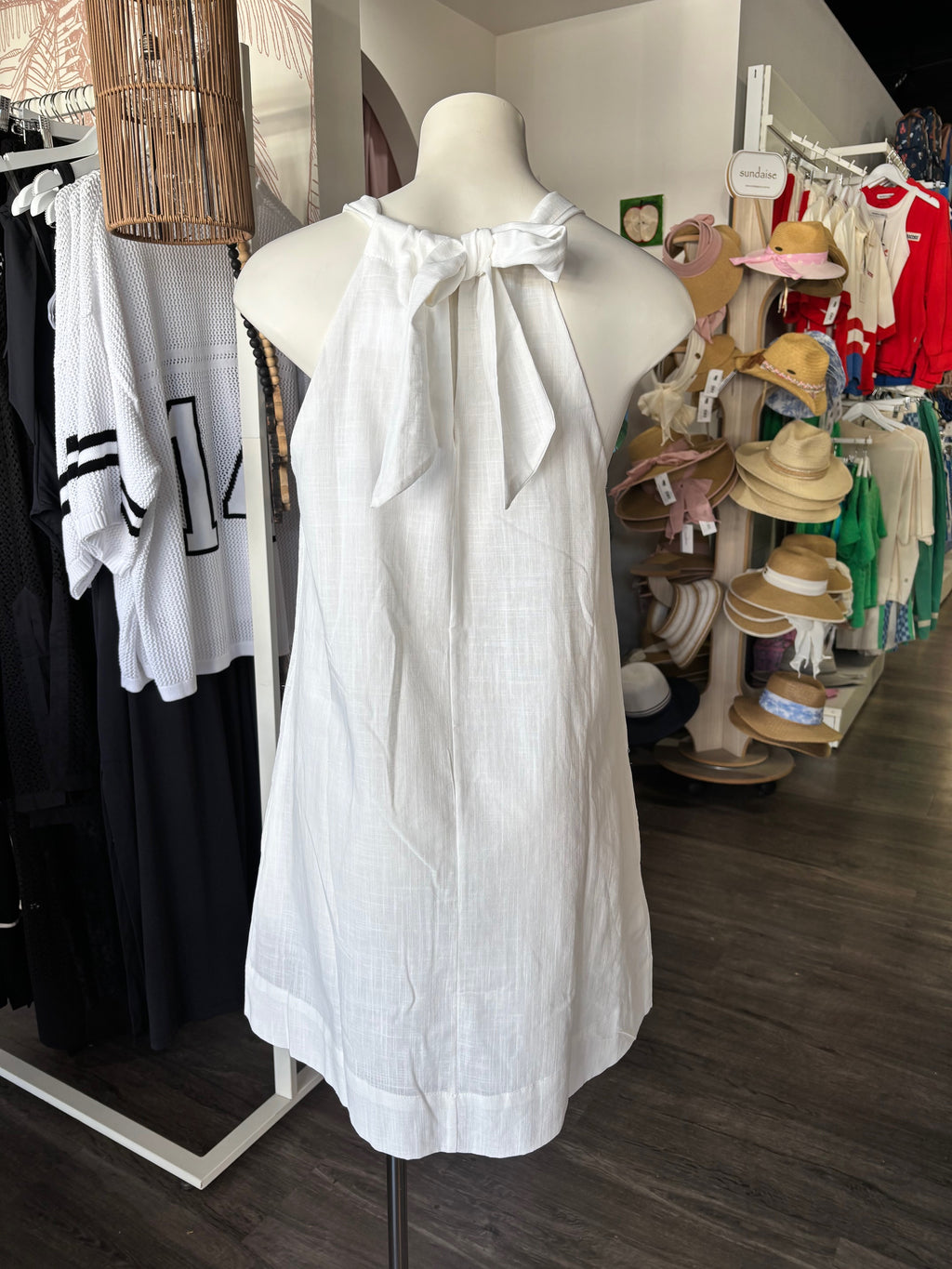 By Frankie- White Adjustable Halter Dress