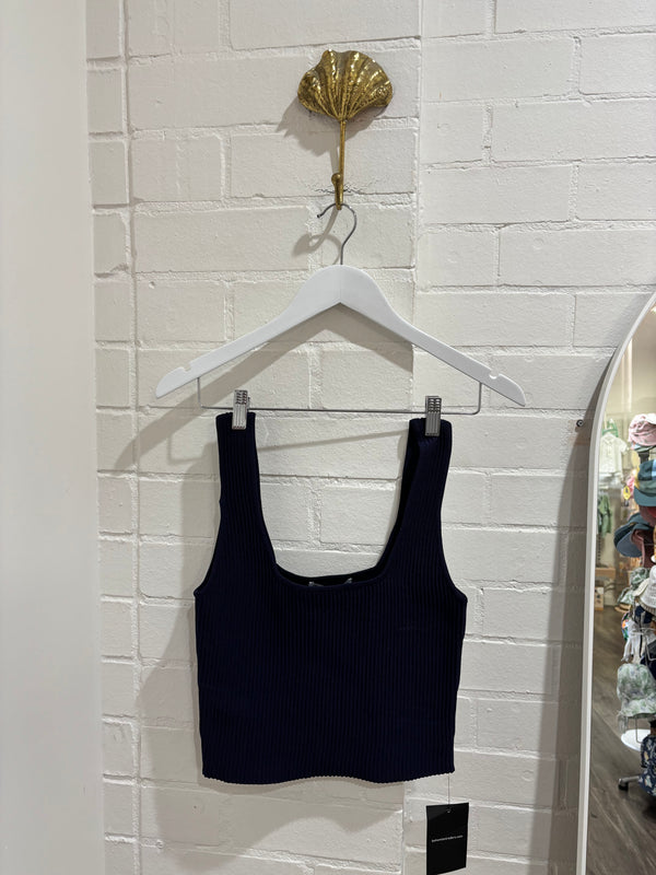 Bohemian Traders Navy Cropped Tank