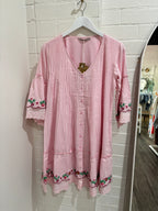 Joop & Gypsy Pleated Embroidered Dress