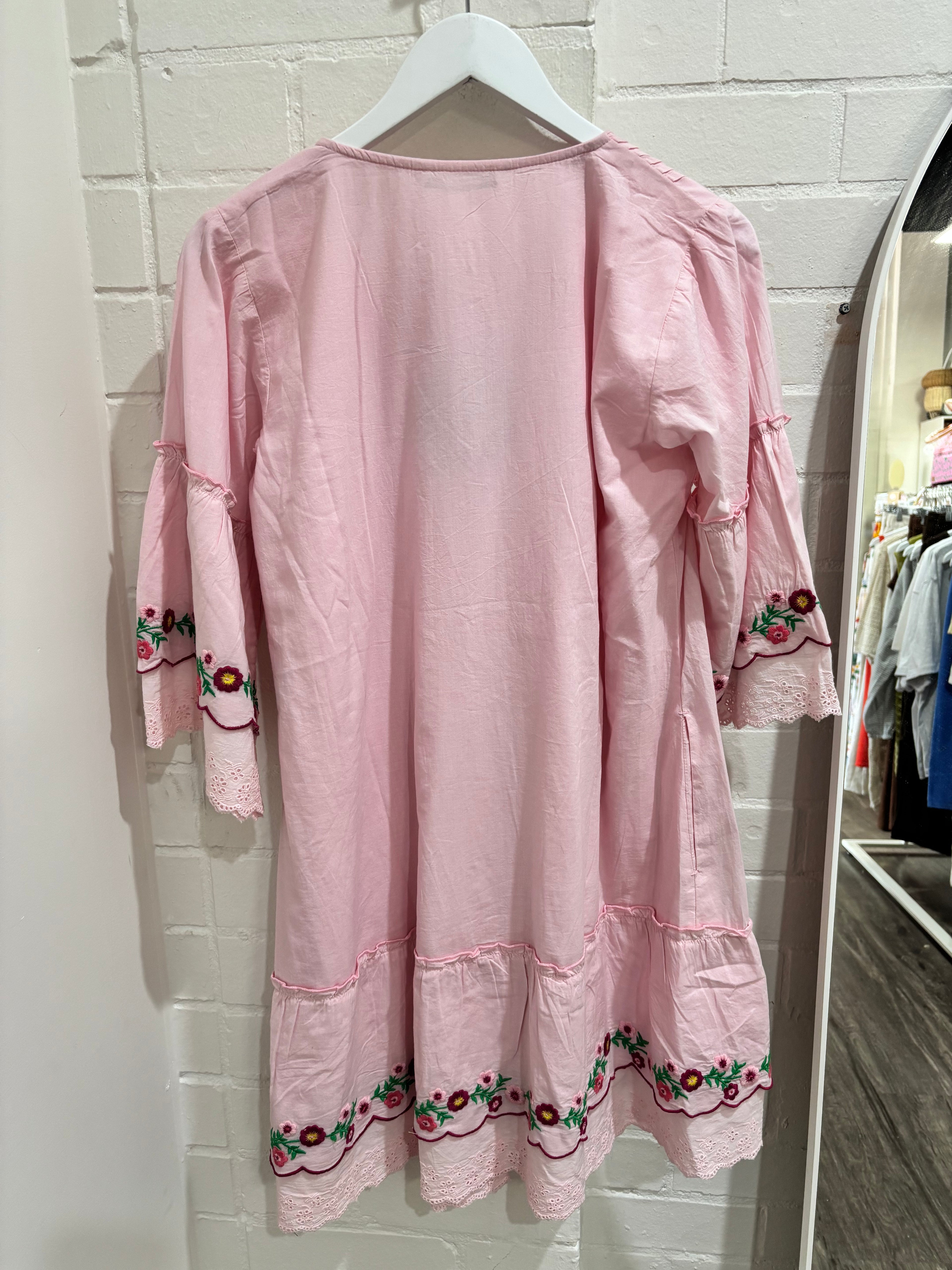 Joop & Gypsy Pleated Embroidered Dress