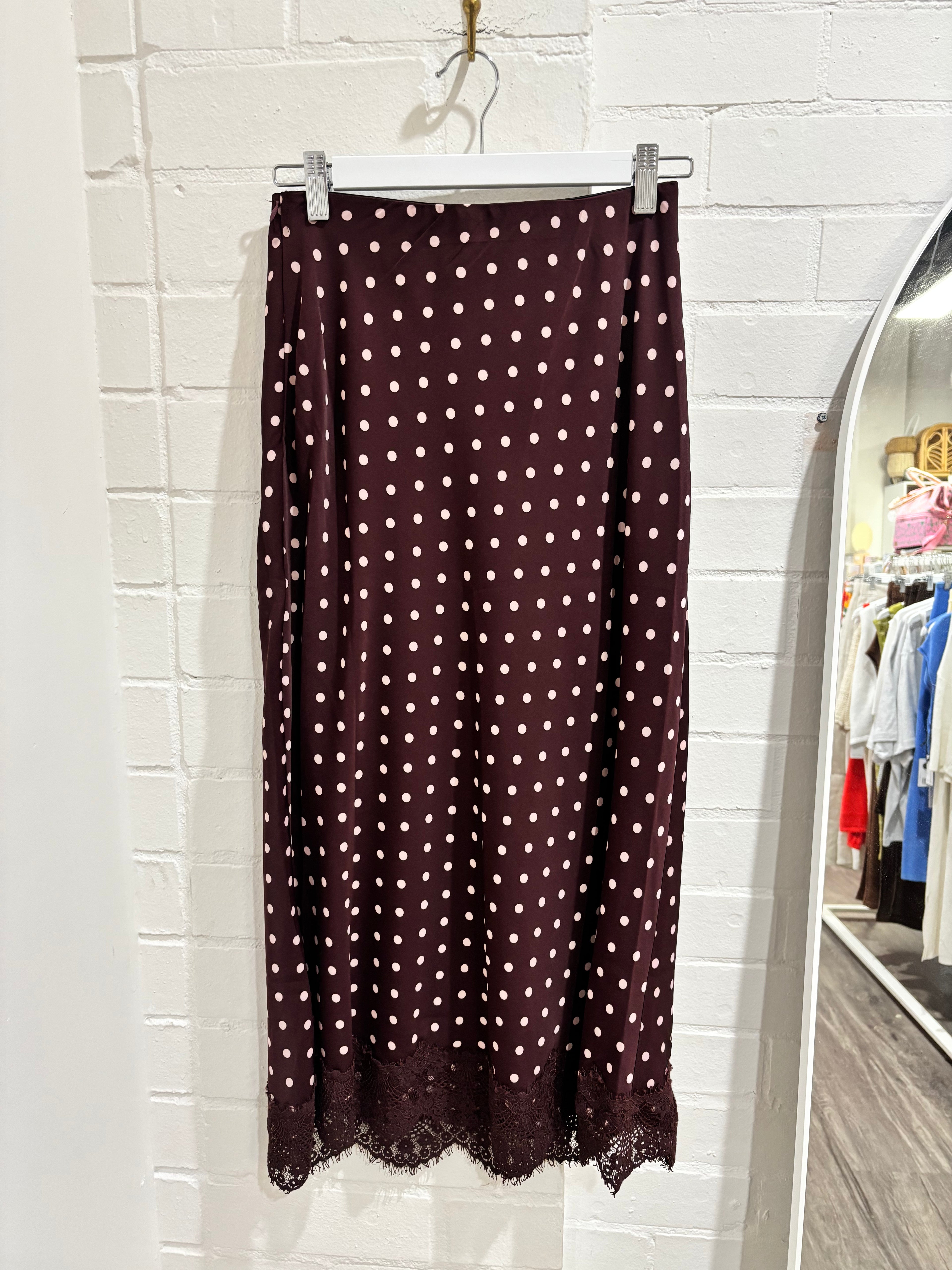 By Frankie Dot Midi Lace Skirt - Assorted