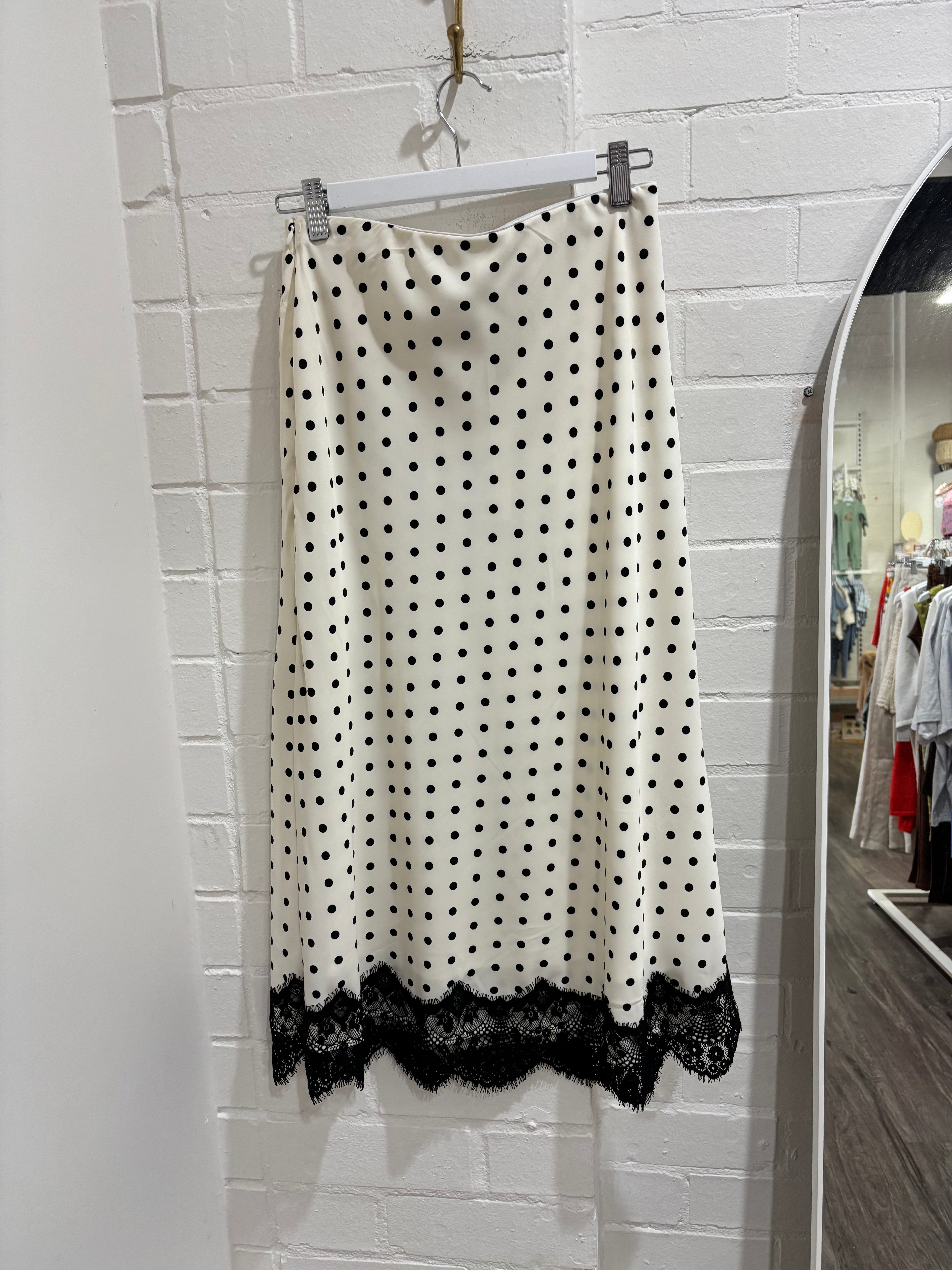 By Frankie Dot Midi Lace Skirt - Assorted