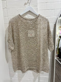 By Frankie Sequins Knit Oversized Tee - Assorted
